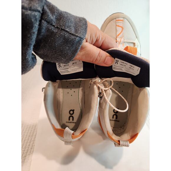 On Cloudtrax Hiking Shoes Women’s 8‎ Beige Orange Trail Sneakers EU 39 - Picture 8 of 11